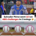Salvador Pérez se fue de 3-3 en los retos que hizo en cuanto a las sentencias de bolas y strike